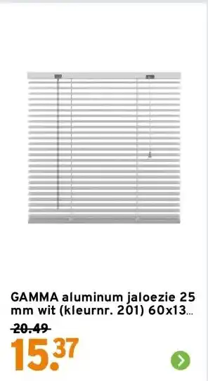 GAMMA GAMMA aluminum jaloezie 25 mm wit (kleurnr. 201) 60x130 cm (bxh) aanbieding