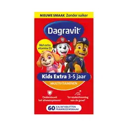 De Online Drogist Dagravit Kids Extra 3-5 jaar Multivitaminen Kauwtabletten aanbieding
