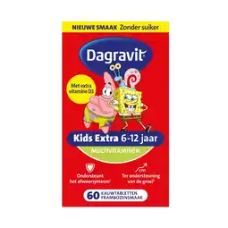 De Online Drogist Dagravit Kids Extra 6-12 jaar Multivitaminen Kauwtabletten aanbieding