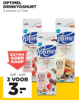 Jumbo Optimel drinkyoghurt 3*1L aanbieding