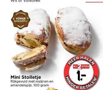 Vomar Voordeelmarkt Mini Stolletje aanbieding