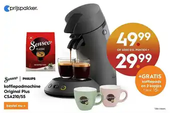 Blokker Senseo | Philips Koffiepadmachine Original Plus CSA210-55 aanbieding