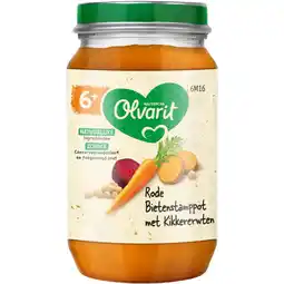 Albert Heijn Olvarit Rode bietstamppot met kikkererwten 6m+ aanbieding