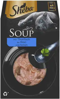 Intratuin Sheba kattenvoer soep tonijn adult 40 g 4 stuks aanbieding
