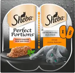 Intratuin Sheba kattenvoer in saus Perfect Portions kalkoen adult 37,5 g 6 stuks aanbieding