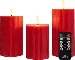 Intratuin Anna's Collection LED stompkaars Rib met timer rood D 7,5 H 12,5 cm aanbieding