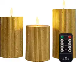 Intratuin Anna's Collection LED stompkaars Rib met timer goud D 7,5 H 12,5 cm aanbieding