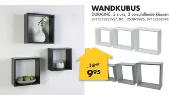 Bouwhof WANDKUBUS DURALINE, 3 stuks, 3 verschillende kleuren aanbieding