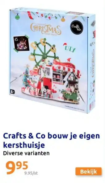 Action Crafts & Co bouw je eigen kersthuisje aanbieding