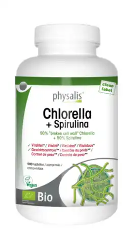 De Online Drogist Physalis Chlorella + Spirulina Tabletten aanbieding