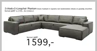 Woonsquare 2+Hoek+2+Longchair Phantom Stoere Hoekbank aanbieding