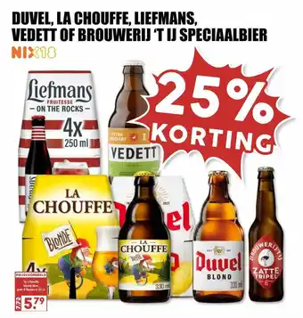 MCD Supermarkt Duvel, La Chouffe, Liefmans, Vedett Of Brouwerij 'T Ij Speciaalbier 25% Korting aanbieding