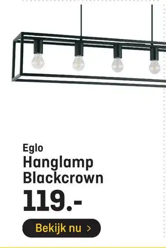 Hubo Eglo Hanglamp Blackcrown aanbieding