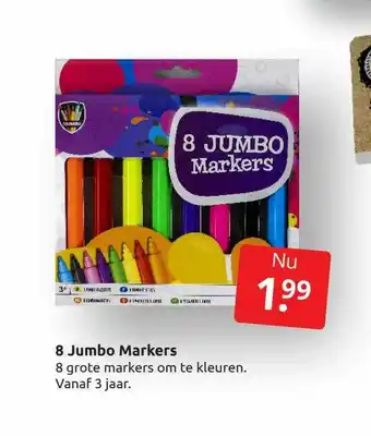 Boekenvoordeel 8 Jumbo Markers aanbieding