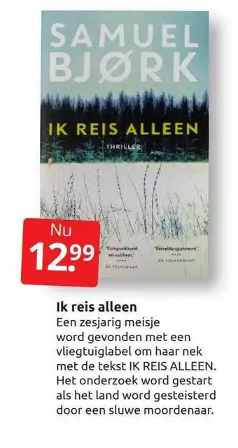 Boekenvoordeel Ik Reis Alleen - Samuel Bjørk aanbieding