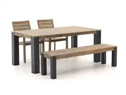 Kees Smit ROUGH-S/ROUGH-X 180cm dining tuinset met bank 4-delig stapelbaar aanbieding