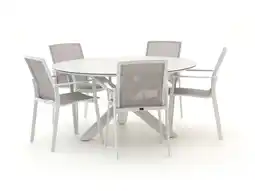 Kees Smit Bellagio Dranera/Ferrone ø 150cm dining tuinset 6-delig stapelbaar aanbieding