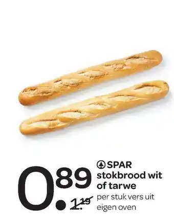 Spar Spar Stokbrood Wit Of Tarwe aanbieding