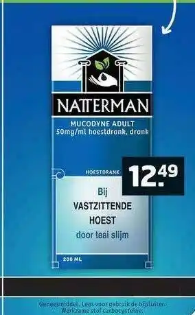 Trekpleister Natterman Mucodyne Adult aanbieding