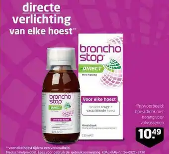 Trekpleister Broncho Stop Hoestdrank Met Honing Voor Volwassenen aanbieding