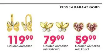 Lucardi Gouden Oorbellen, Gouden Oorbellen Met Zirkonia Of Gouden Oorbellen Met Kristal aanbieding