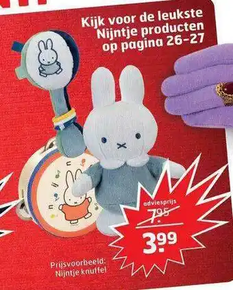 Trekpleister Nijntje Knuffel aanbieding