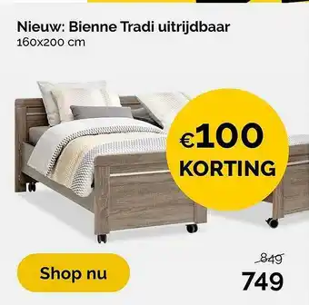 Beter Bed Nieuw: Bienne Tradi Uitrijdbaar 160x200 Cm €100 Korting aanbieding