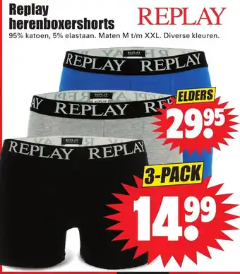 Dirk Replay herenboxershorts aanbieding