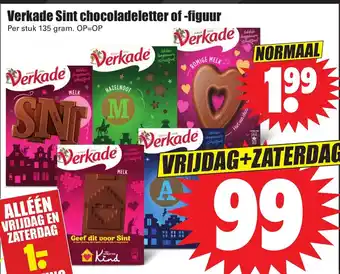 Dirk Verkade Sint chocoladeletter of -figuur aanbieding