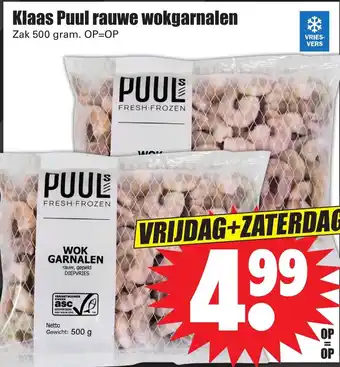 Dirk Klaas Puul rauwe wokgarnalen 500g aanbieding