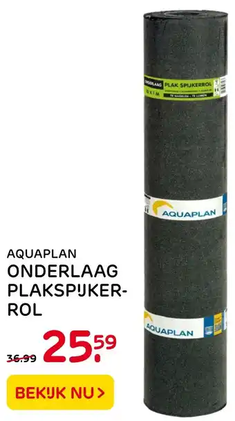 Praxis Aquaplan onderlaag plakspukerrol aanbieding