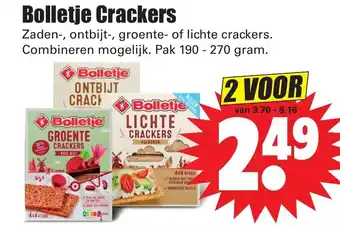 Dirk Bolletje crackers 190-270g aanbieding