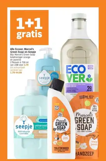 Albert Heijn Alle Ecover, Marcel's Green Soap en Seepje aanbieding