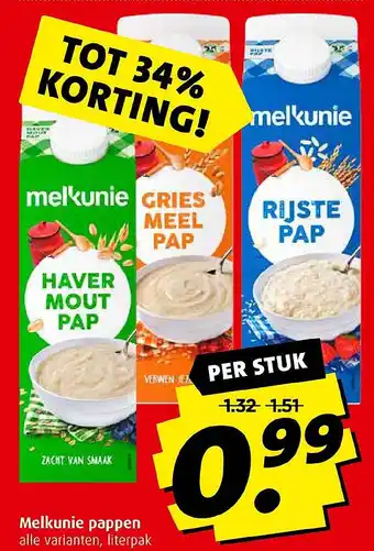 Boni Melkunie pappen aanbieding