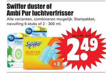 Dirk Swiffer duster of Ambi Pur luchtverfrisser 300ml aanbieding