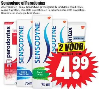 Dirk Sensodyne of Parodantax 75ml aanbieding