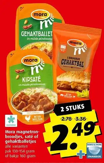 Boni Mora magnetron- broodjes, saté of gehaktballetjes aanbieding