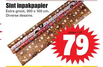 Dirk Sint inpakpaier 300 x 100cm aanbieding