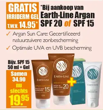 Gezond & Wel Earth-Line Argan SPF 20 of SPF 15 aanbieding