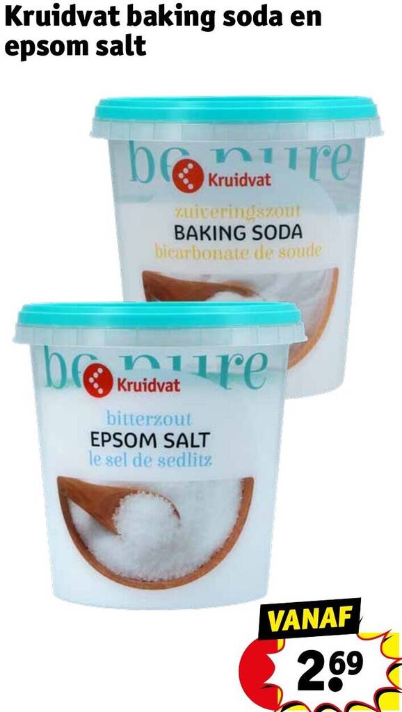 Kruidvat baking soda en epsom salt aanbieding bij Kruidvat