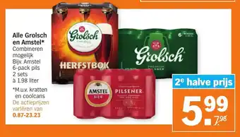 Albert Heijn Alle Grolsch en Amstel aanbieding