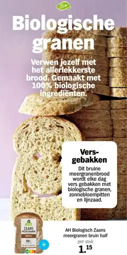 Albert Heijn Biologisch Zaans meergranen bruin half aanbieding