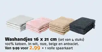 Poiesz Washandjes 16 x 21 cm aanbieding