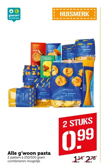 Coop Alle g'woon pasta aanbieding