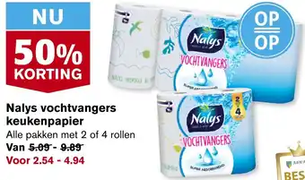 Hoogvliet Nalys vochtvangers keukenpapier aanbieding