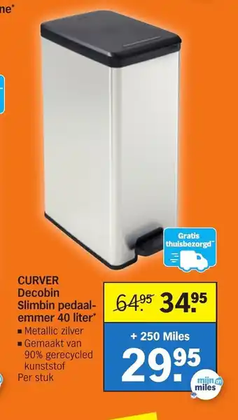 Albert Heijn Curver Decobin Slimbin pedaalemmer 40 liter aanbieding