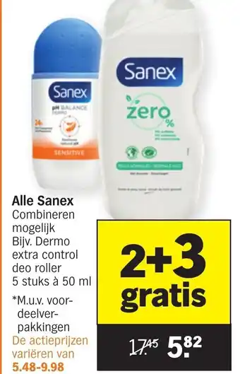 Albert Heijn Alle Sanex 50 ml aanbieding