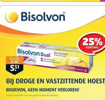 Trekpleister Bisolvon Dual 25% Korting aanbieding