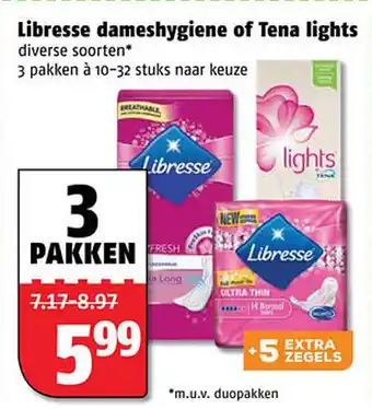 Poiesz Libresse dameshygiene of Tena lights aanbieding