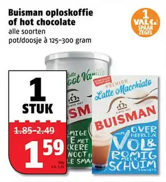 Poiesz Buisman oploskoffie of hot chocolate aanbieding